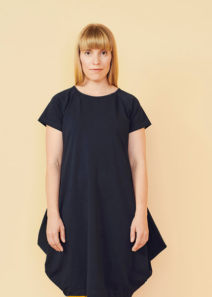 KANTO-mekko, Black, naisten, lyhythihainen