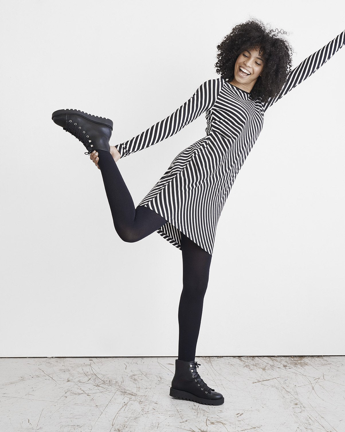 STRIPE-tunika, Black/Sand, naisten