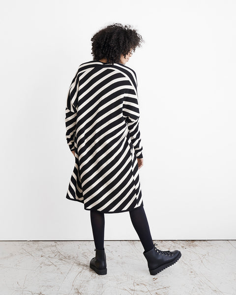 KNIT STRIPE -neuletakki, Black/White Sand, naisten