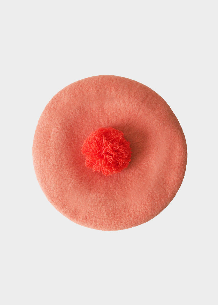 POM POM -baskeri, Muted Red/Hot Coral