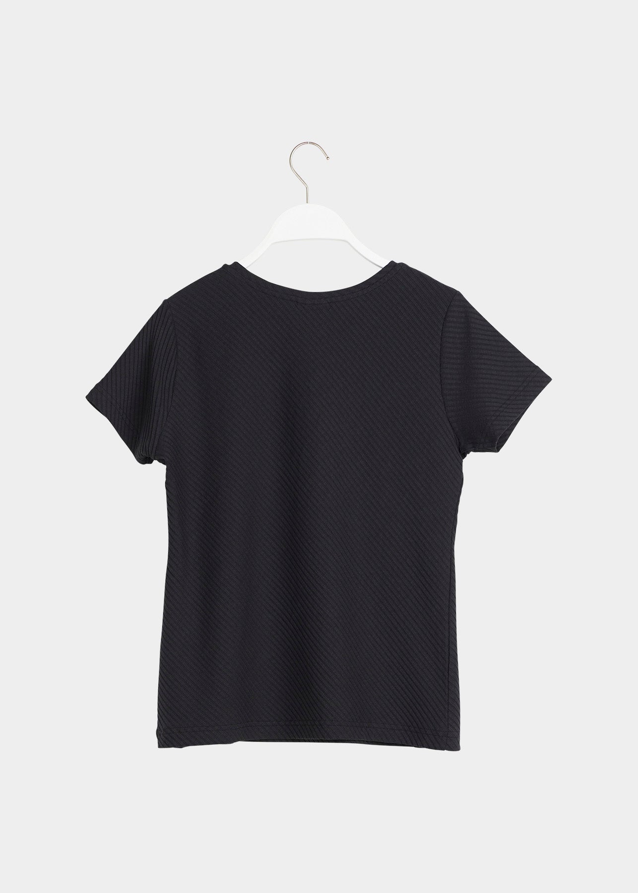 T-PAITA, Musta, Diagonal Rib, naisten