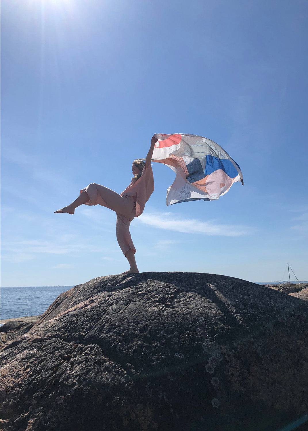 CULOTTES-pellavahousut, Muted red, naisten