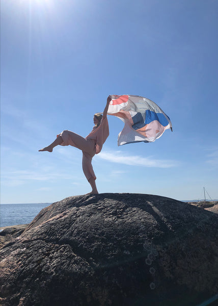 CULOTTES-pellavahousut, Muted red, naisten